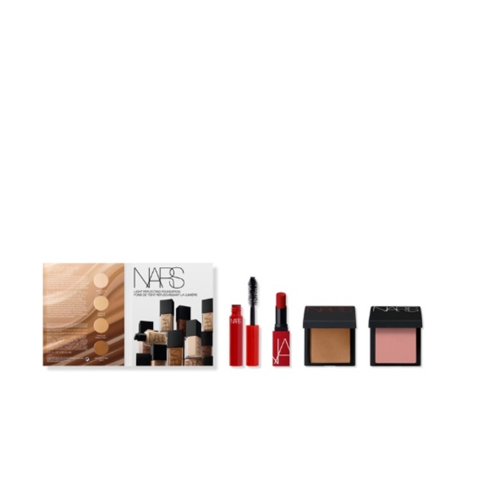 NARS makeup set Mascara, Laguna Bronzer , Behave Blush and Red Lipstick